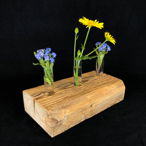Tischdeko Vase Altholz